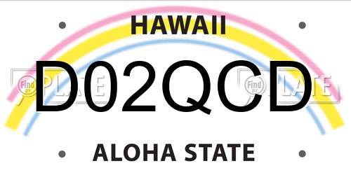 D02QCD Hawaii License Plate