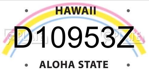 D10953Z Hawaii License Plate