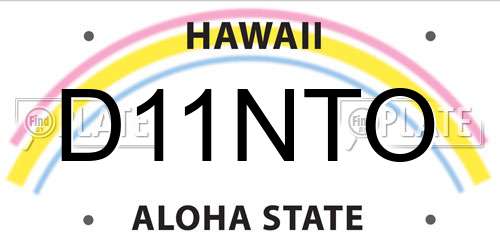 D11NTO Hawaii License Plate