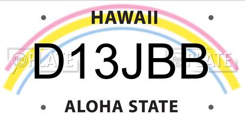 D13JBB Hawaii License Plate