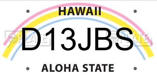 D13JBS Hawaii License Plate