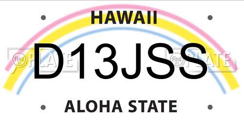 D13JSS Hawaii License Plate
