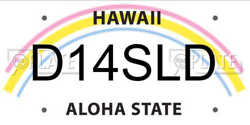D14SLD Hawaii License Plate