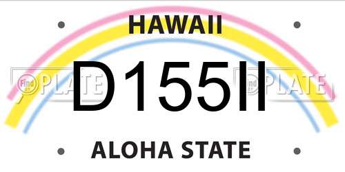 D155II Hawaii License Plate