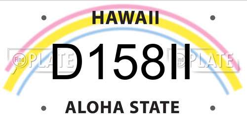 D158II Hawaii License Plate