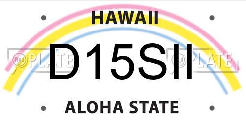D15SII Hawaii License Plate
