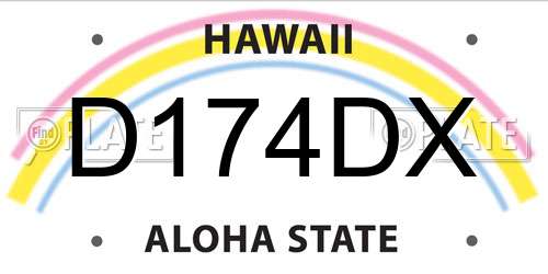 D174DX Hawaii License Plate