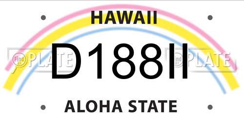 D188II Hawaii License Plate