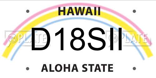 D18SII Hawaii License Plate