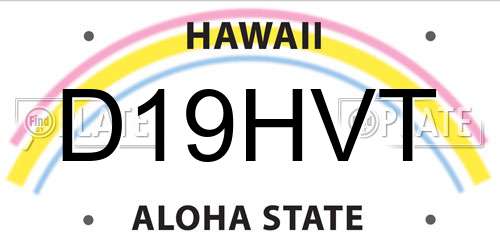 D19HVT Hawaii License Plate