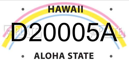 D20005A Hawaii License Plate
