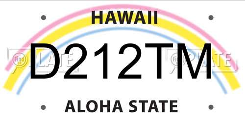 D212TM Hawaii License Plate