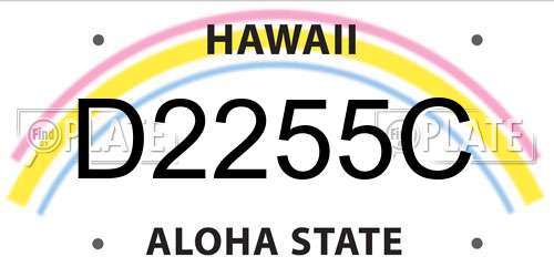 D2255C Hawaii License Plate