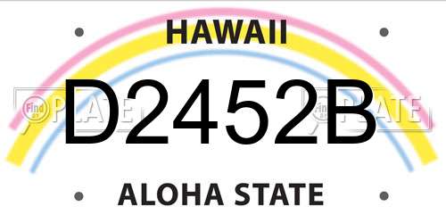 D2452B Hawaii License Plate