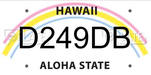 D249DB Hawaii License Plate
