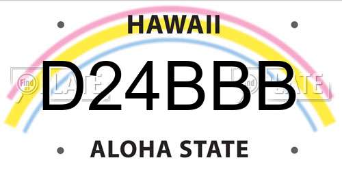 D24BBB Hawaii License Plate