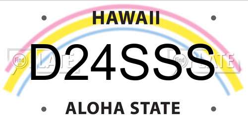 D24SSS Hawaii License Plate