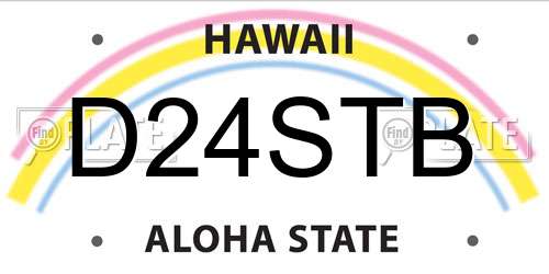 D24STB Hawaii License Plate