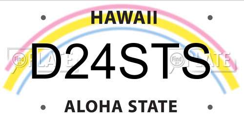 D24STS Hawaii License Plate