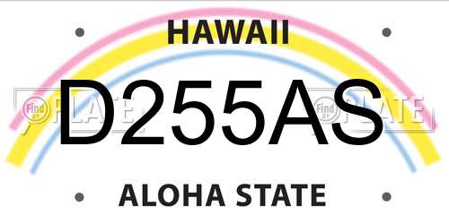 D255AS Hawaii License Plate