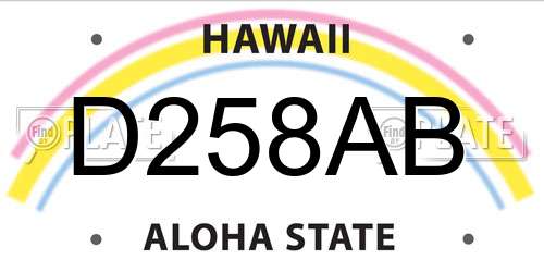 D258AB Hawaii License Plate