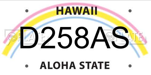 D258AS Hawaii License Plate
