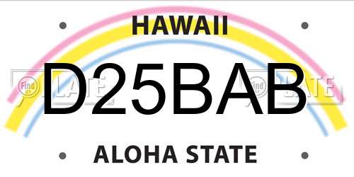 D25BAB Hawaii License Plate