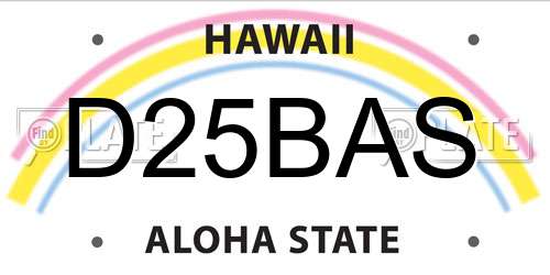 D25BAS Hawaii License Plate