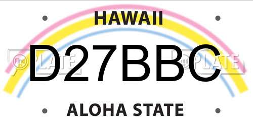 D27BBC Hawaii License Plate