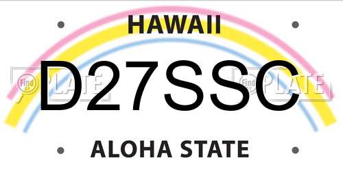 D27SSC Hawaii License Plate