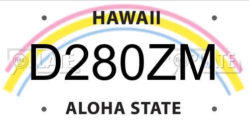 D280ZM Hawaii License Plate