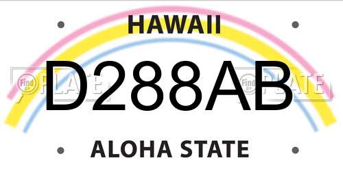 D288AB Hawaii License Plate