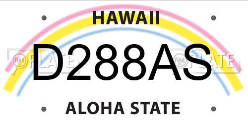 D288AS Hawaii License Plate
