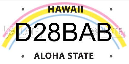 D28BAB Hawaii License Plate