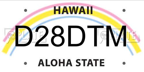 D28DTM Hawaii License Plate