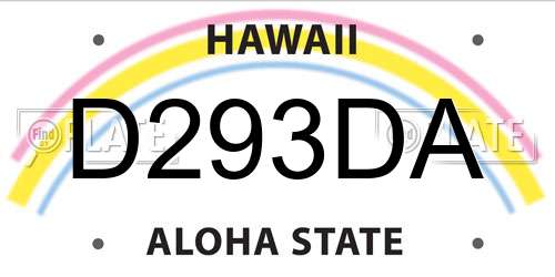 D293DA Hawaii License Plate