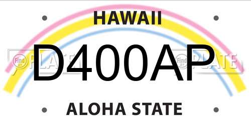 D400AP Hawaii License Plate