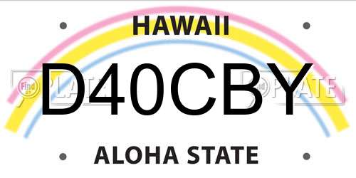 D40CBY Hawaii License Plate