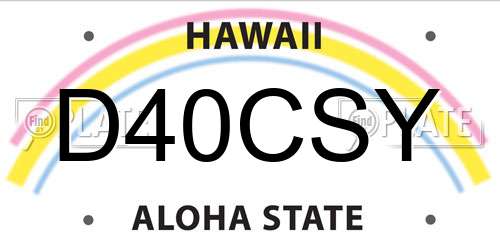 D40CSY Hawaii License Plate
