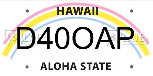 D40OAP Hawaii License Plate