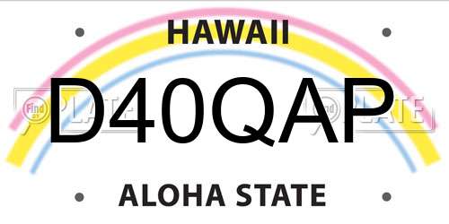 D40QAP Hawaii License Plate