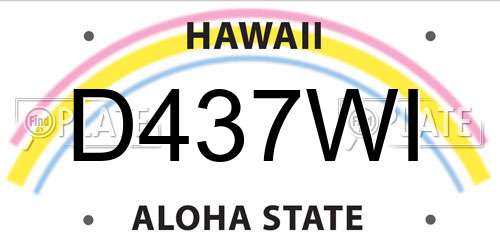 D437WI Hawaii License Plate