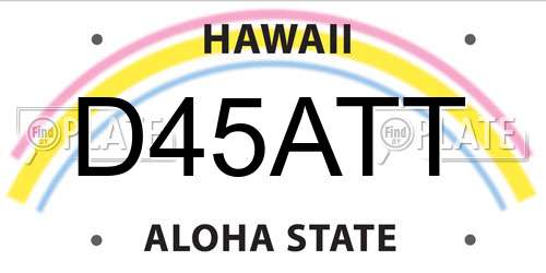 D45ATT Hawaii License Plate