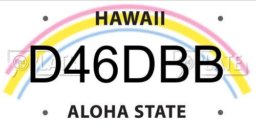D46DBB Hawaii License Plate