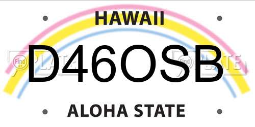 D46OSB Hawaii License Plate