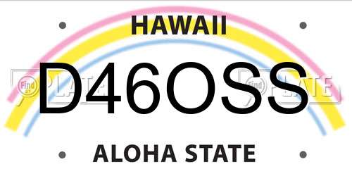 D46OSS Hawaii License Plate