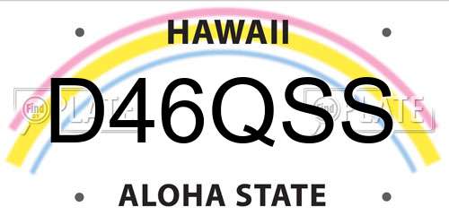 D46QSS Hawaii License Plate