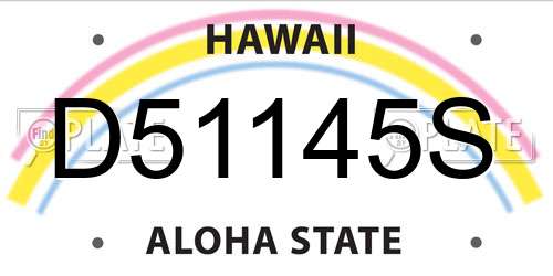 D51145S Hawaii License Plate