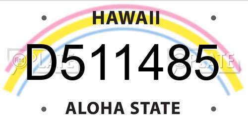 D511485 Hawaii License Plate