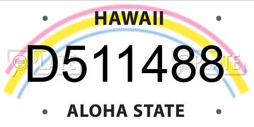 D511488 Hawaii License Plate